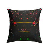 Close-up of Floral Haven Indoor Pillow's intricate floral pattern.